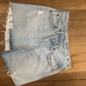 Agolde Criss Cross Denim Mini Skirt